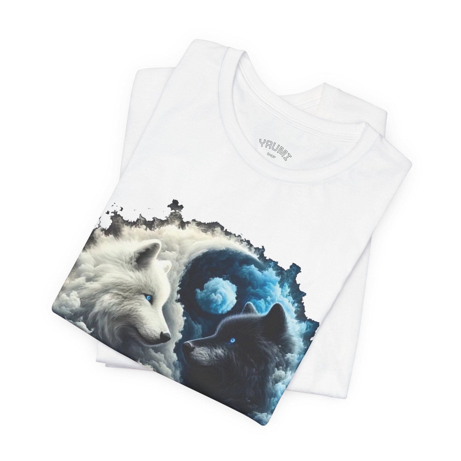 wolf yin yang t shirt — white & black wolf spiritual balance tee wolf yin yang t shirt — white & black wolf spiritual balance tee