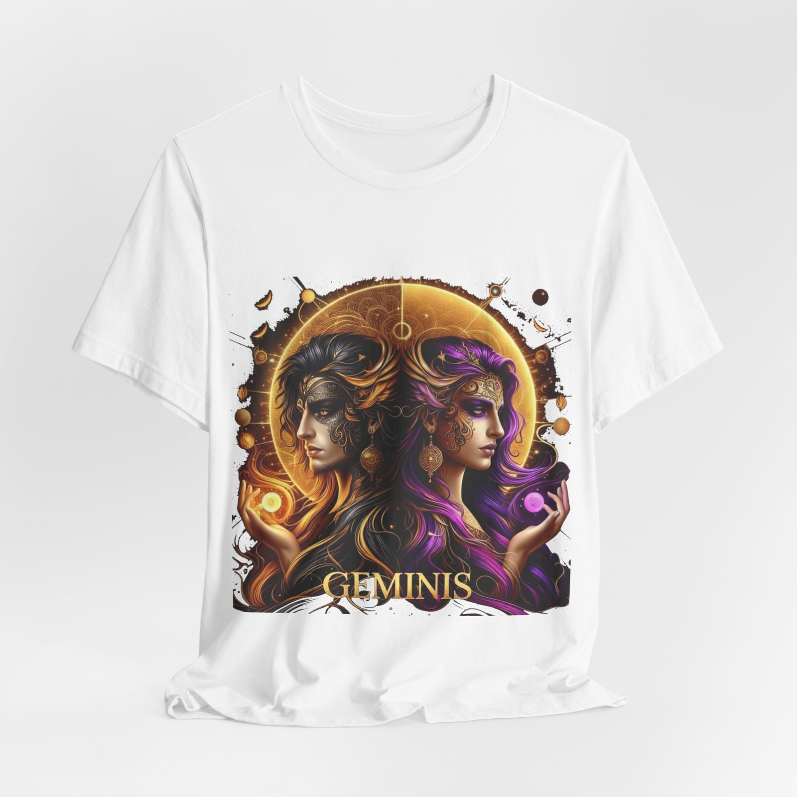 gemini zodiac t shirt — artistic twin portrait astrology tee gemini zodiac t shirt — artistic twin portrait astrology tee