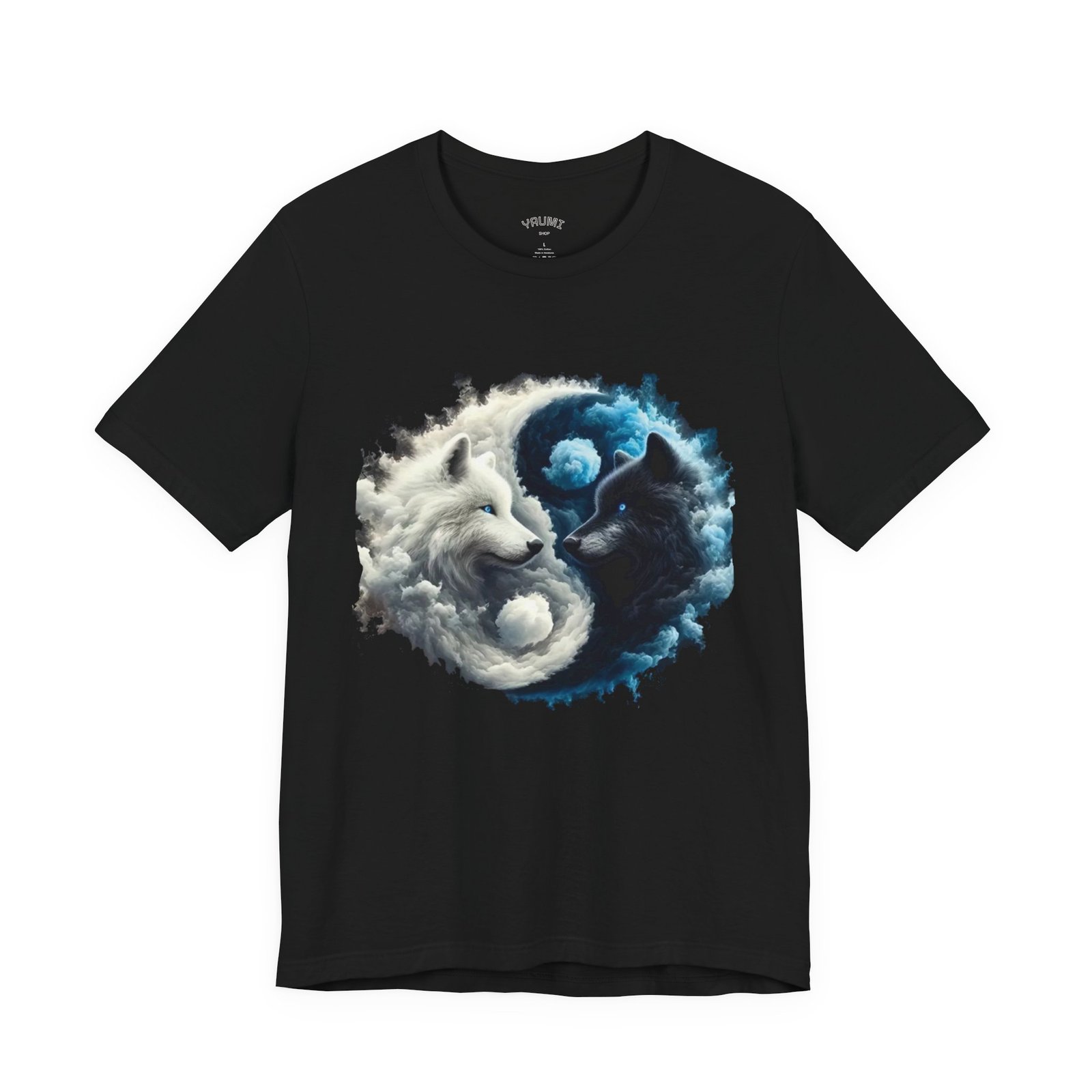 wolf yin yang t shirt — white & black wolf spiritual balance tee wolf yin yang t shirt — white & black wolf spiritual balance tee