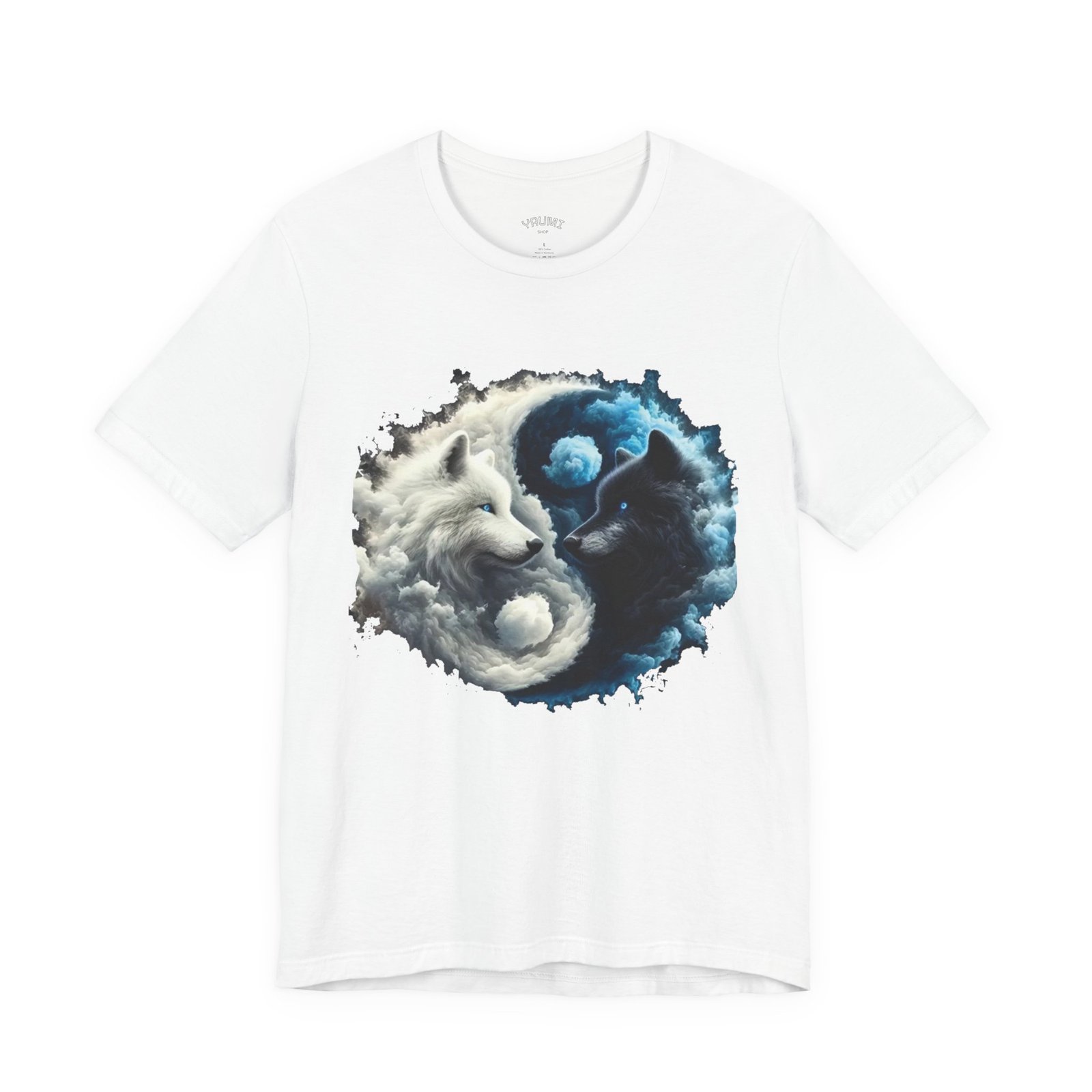 wolf yin yang t shirt — white & black wolf spiritual balance tee wolf yin yang t shirt — white & black wolf spiritual balance tee