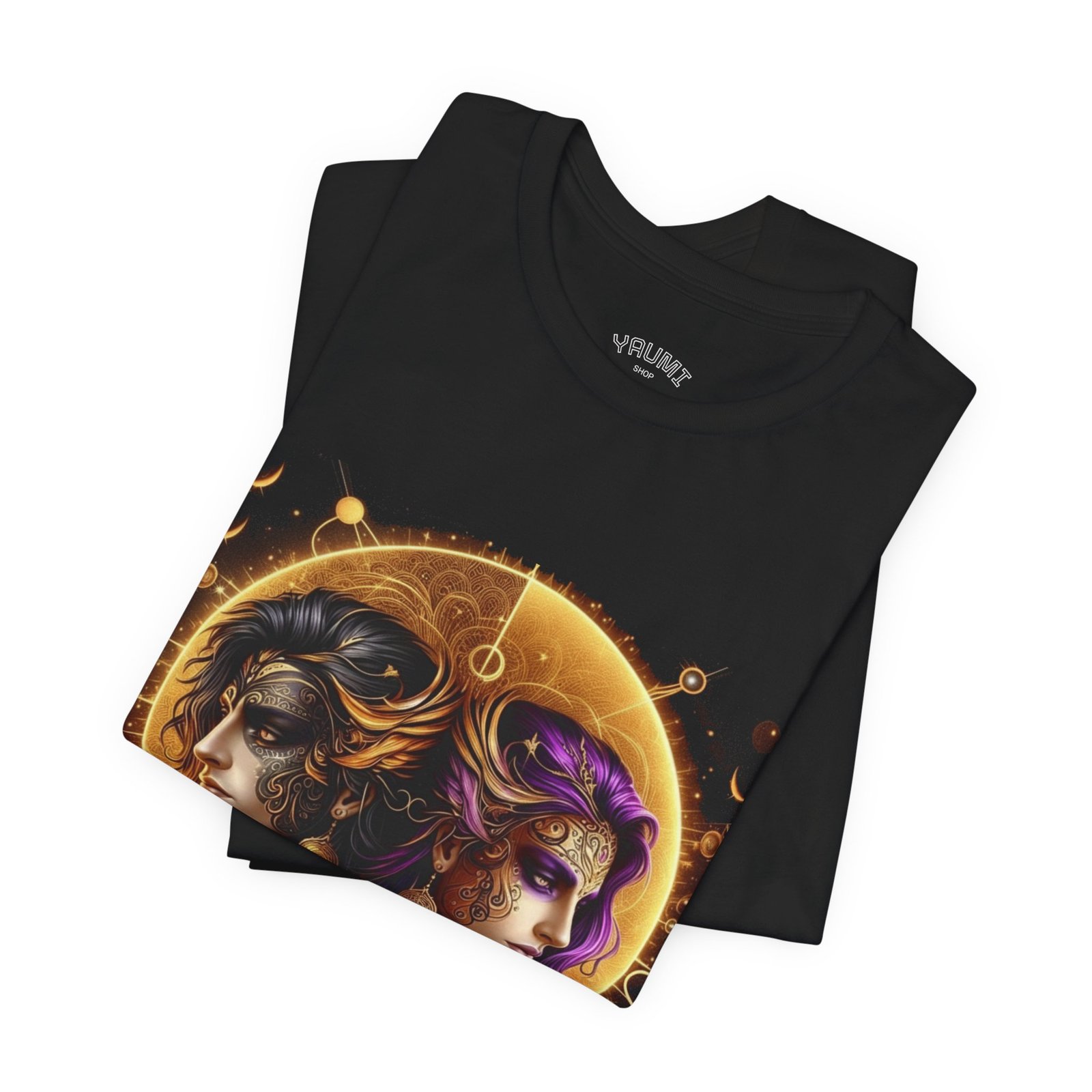 gemini zodiac t shirt — artistic twin portrait astrology tee gemini zodiac t shirt — artistic twin portrait astrology tee